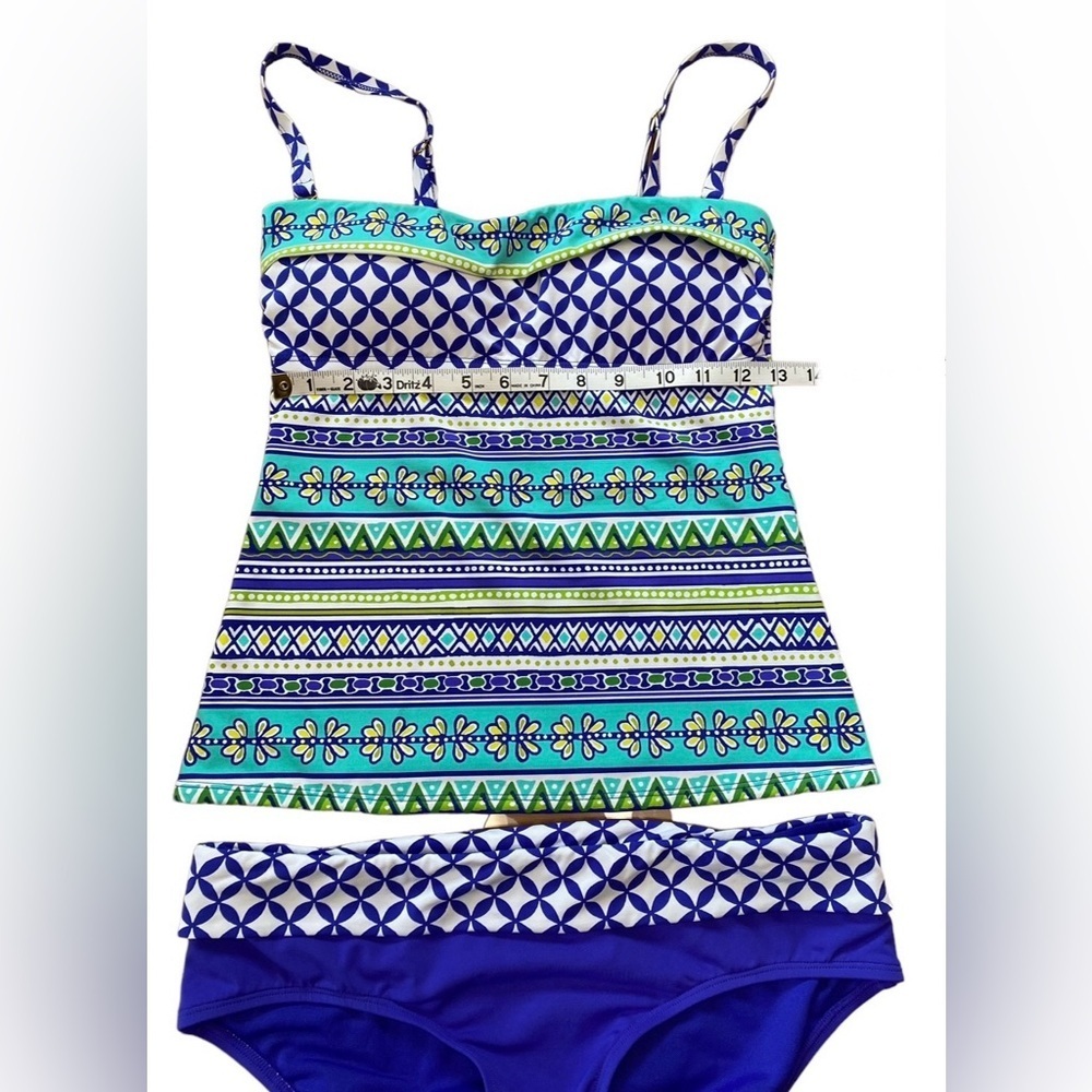 NEW, Bleu Rod Beattie, Printed Tankini Set, Size 6, Blue, White, Turquoise 🌴 - Picture 3 of 11